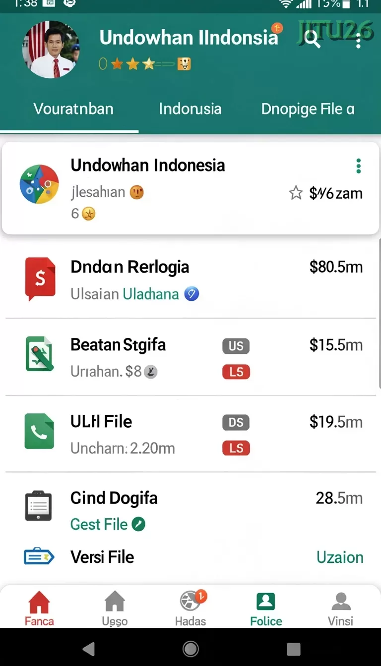 Cuplikan layar menu unduhan jitu26 untuk perangkat Android